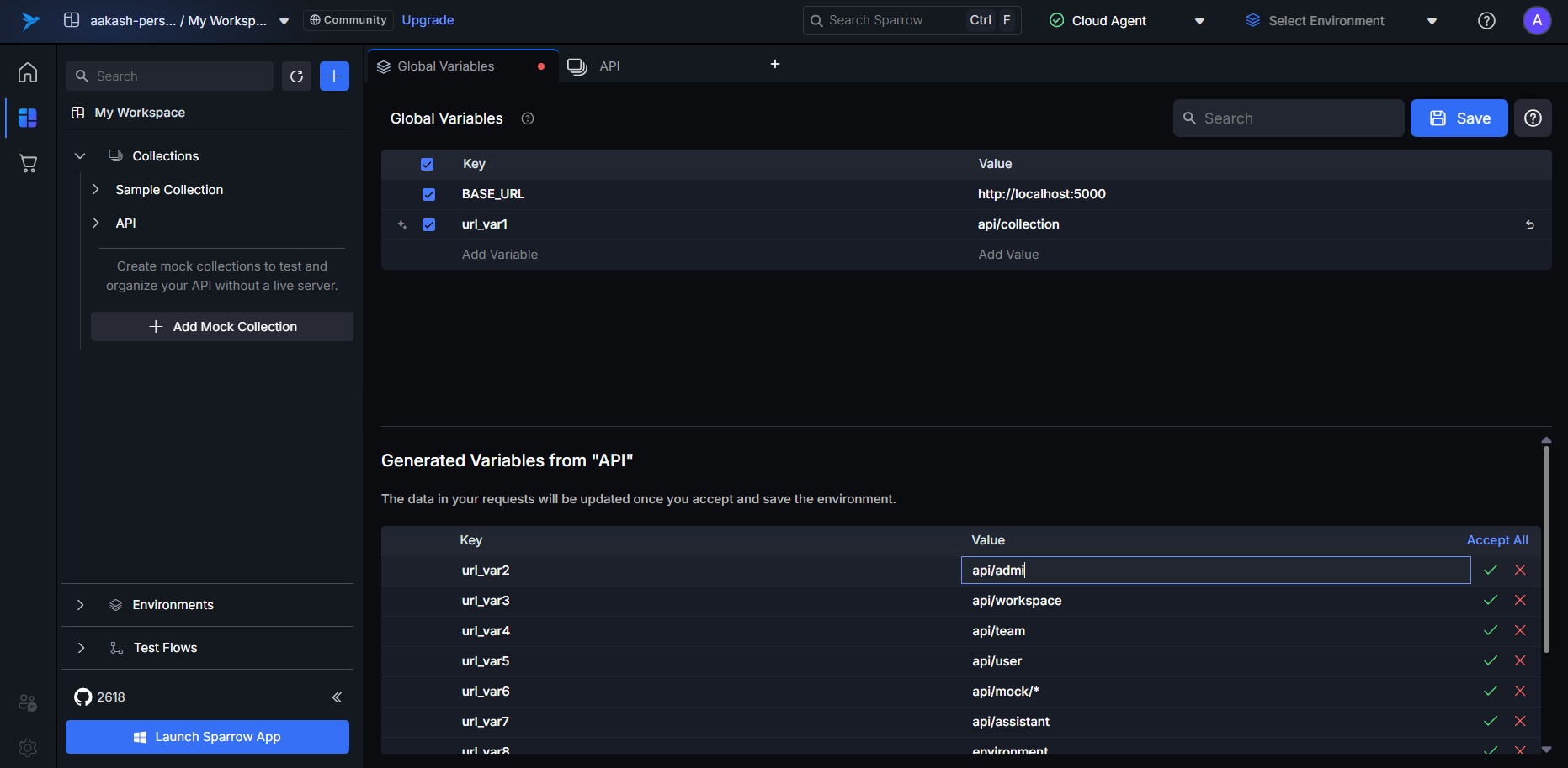 Edit Variables